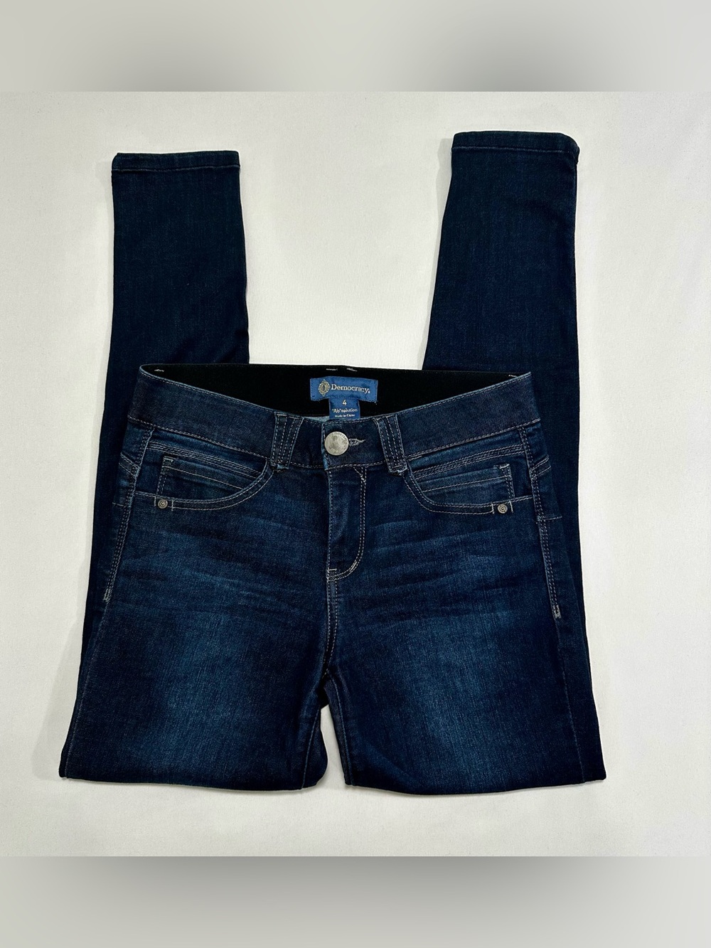 Democracy Ab'solution Dark Wash Skinny Jeans Size 4 EUC - Picture 2 of 8
